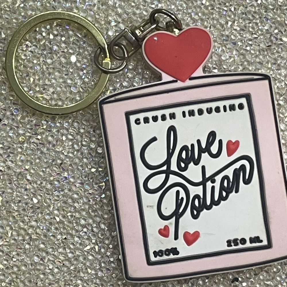 Love Potion Keychain with Heart Accent